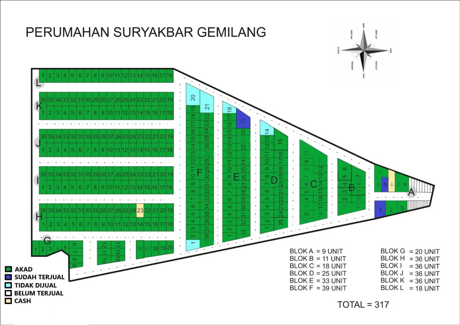 Site Plan Perumahan Surya Akbar Gemilang